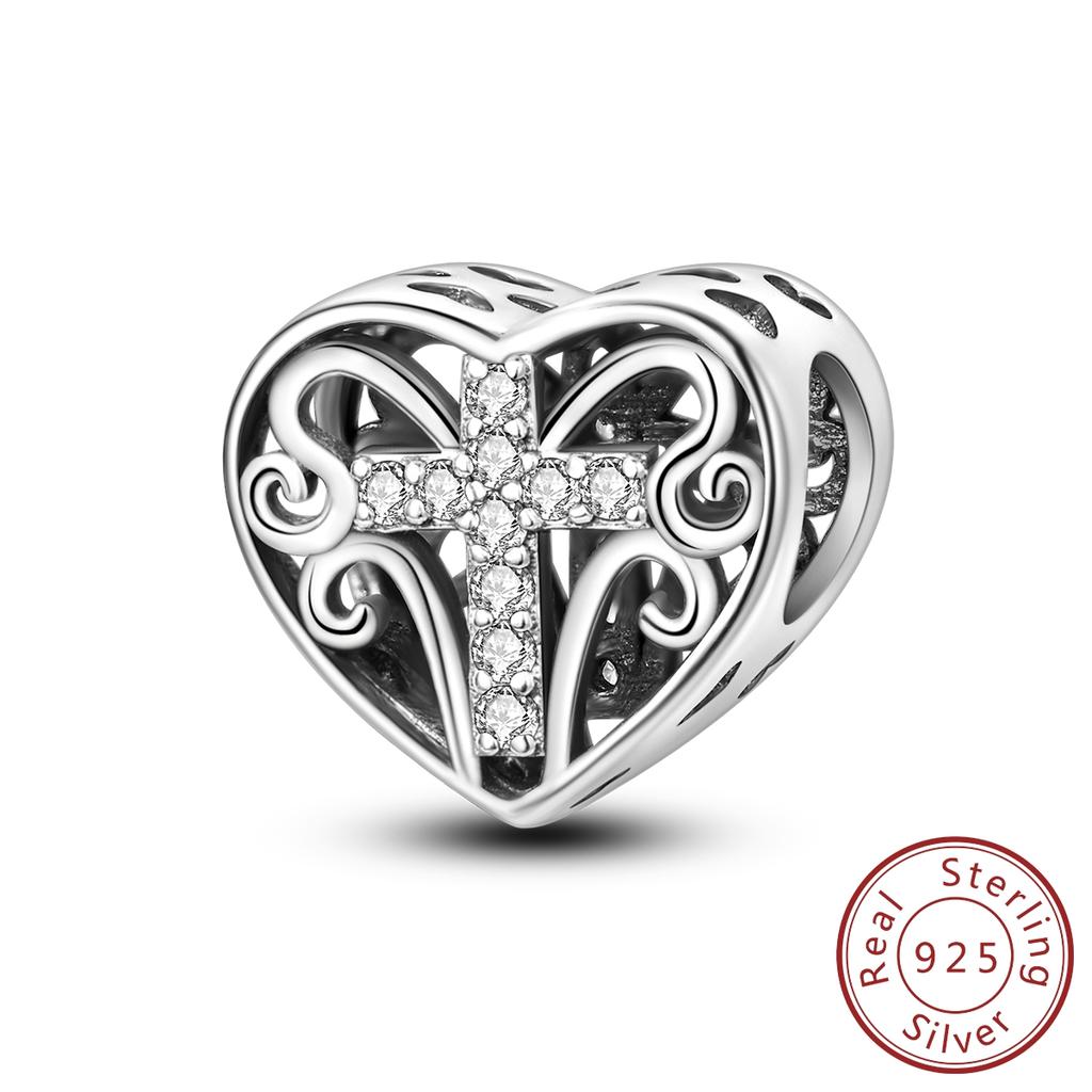 Cross Copper Charms Religion Pendant For Woman Fit Original Beads Bracelet Diy Fashion Jewelry