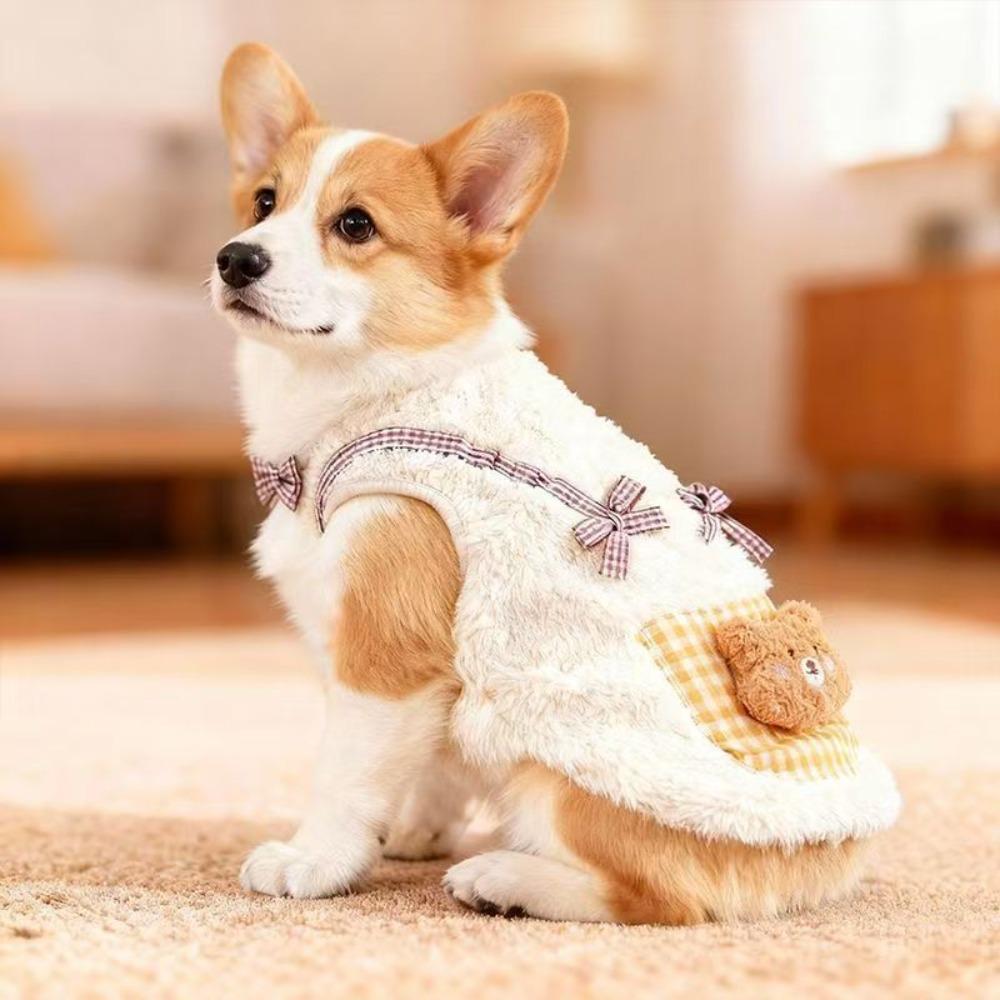 Thick Warm Cat Vest Cute Cartoon Winter Pet Dog Vest Cute Puppy Coat for Small Medium Pet