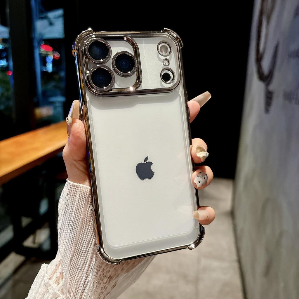 Электролитический прозрачный противоударный чехол для iPhone 16 Pro Max/Apple 17/15/14