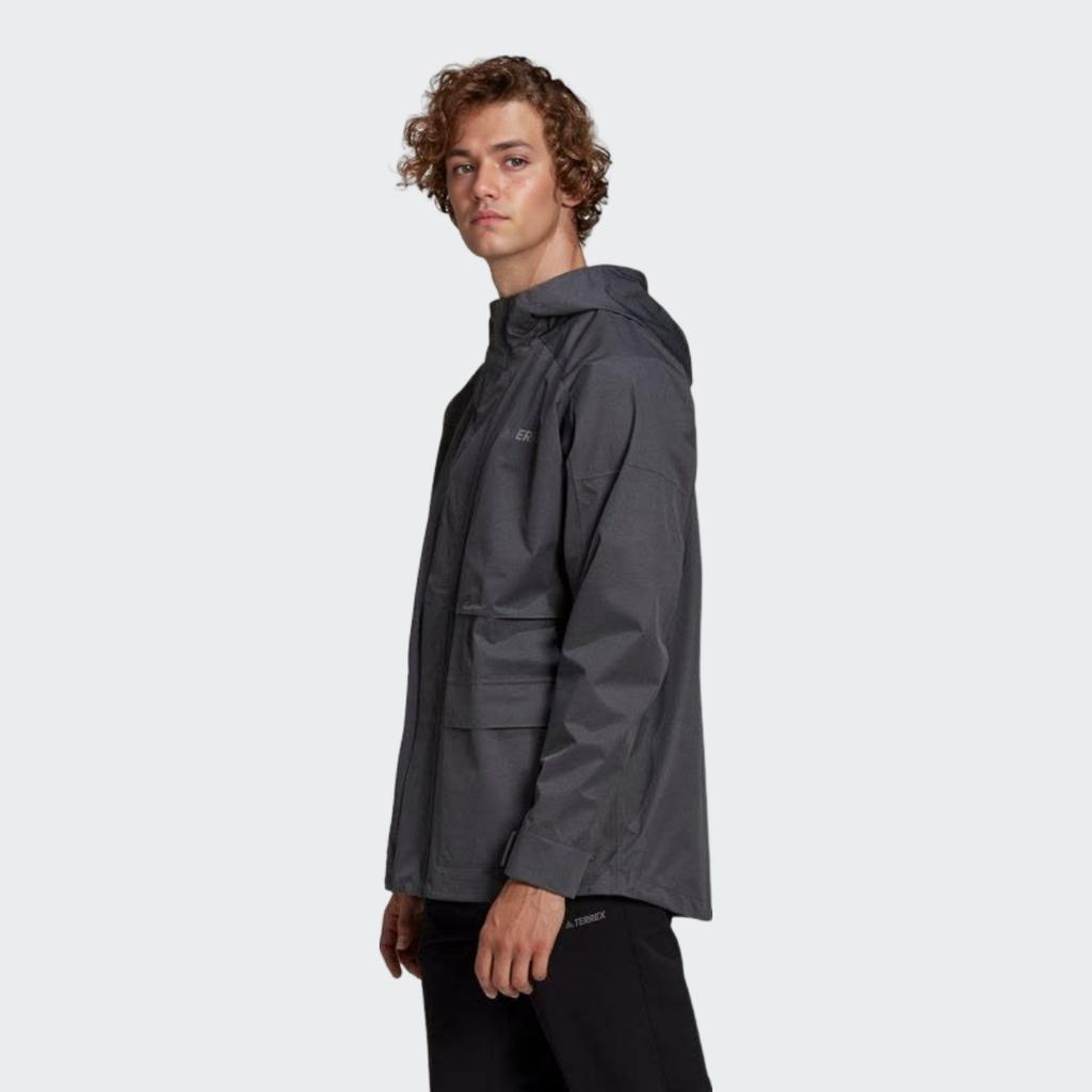 Adidas Outdoor Sports Hooded Jacket Men Jackets Charcoal-Grey GL7399