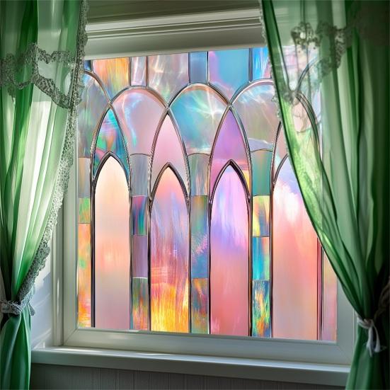 Витражная статическая оконная пленка, защита конфиденциальности, солнцезащитное стекло, водонепроницаемая пленка для покрытия окон в ванной комнате и дома из ПВХ
