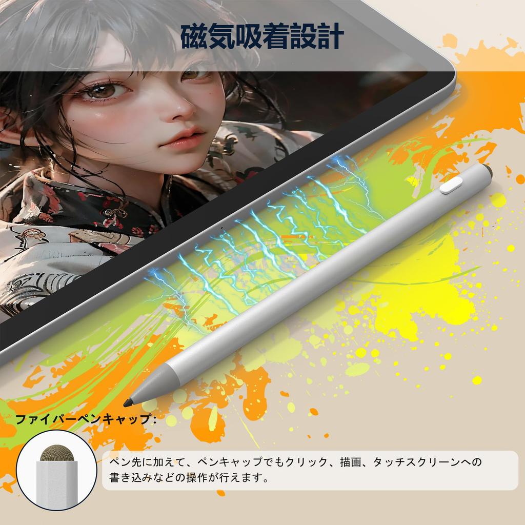 Surface Pen для Surface Windows Стилус с Магнитным Креплением, 4096 Уровней Чувствительности к Нажатию, Отклонение Ладони, Правый Щелчок, Ластик, Автоматическое Отключение, Type-C F