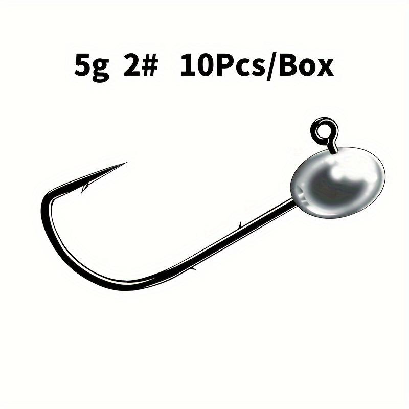10pcs/box 3X Reinforced Lead Fishing Hook, Lure Double-Back Sting, Root Fishing Hook Anti-Loose Small Lead Head Hook Green Tail Hook