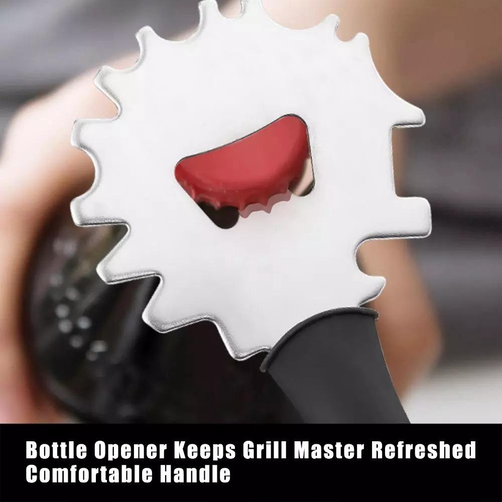 Stainless Steel Barbecue Scraper Bristle Free Bottle Opener Reusable BBQ Grill Scraper Outdoor