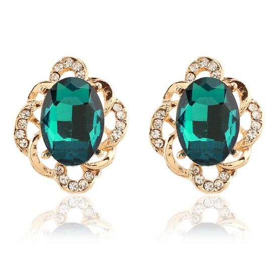 Женское цветочное ожерелье со стразами, серьги-гвоздики, модный свадебный комплект ювелирных украшений, подарок