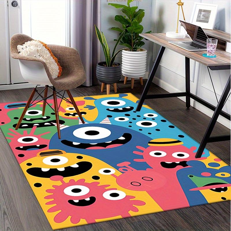 Монстры, Красочный, Лицо Призрака Офисный Ковер Мягкий Полиэстер Ковер для Прихожей Моющийся Нескользящий Машин