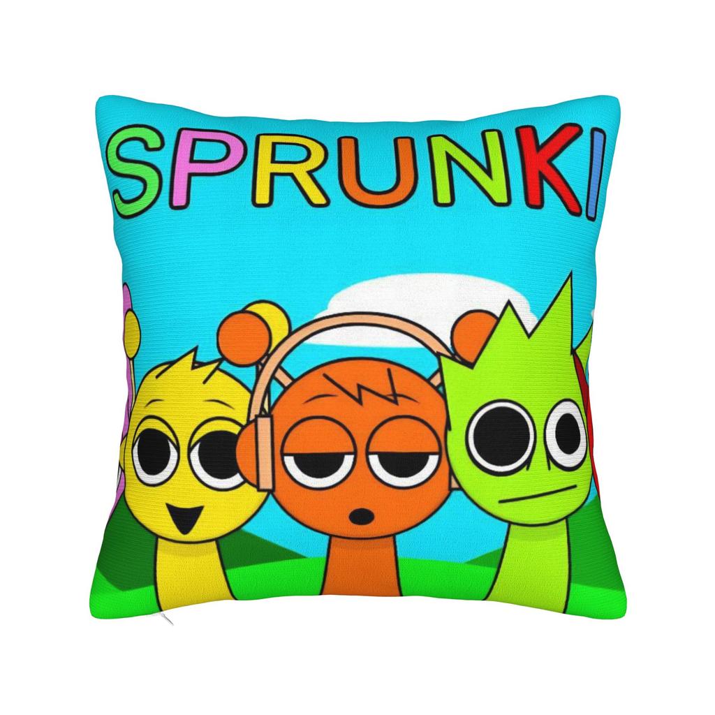 Игровые квадратные наволочки Sprunki Мультяшная наволочка для подушки Модная полиэстеровая декоративная наволочка для автомобиля 45x45см