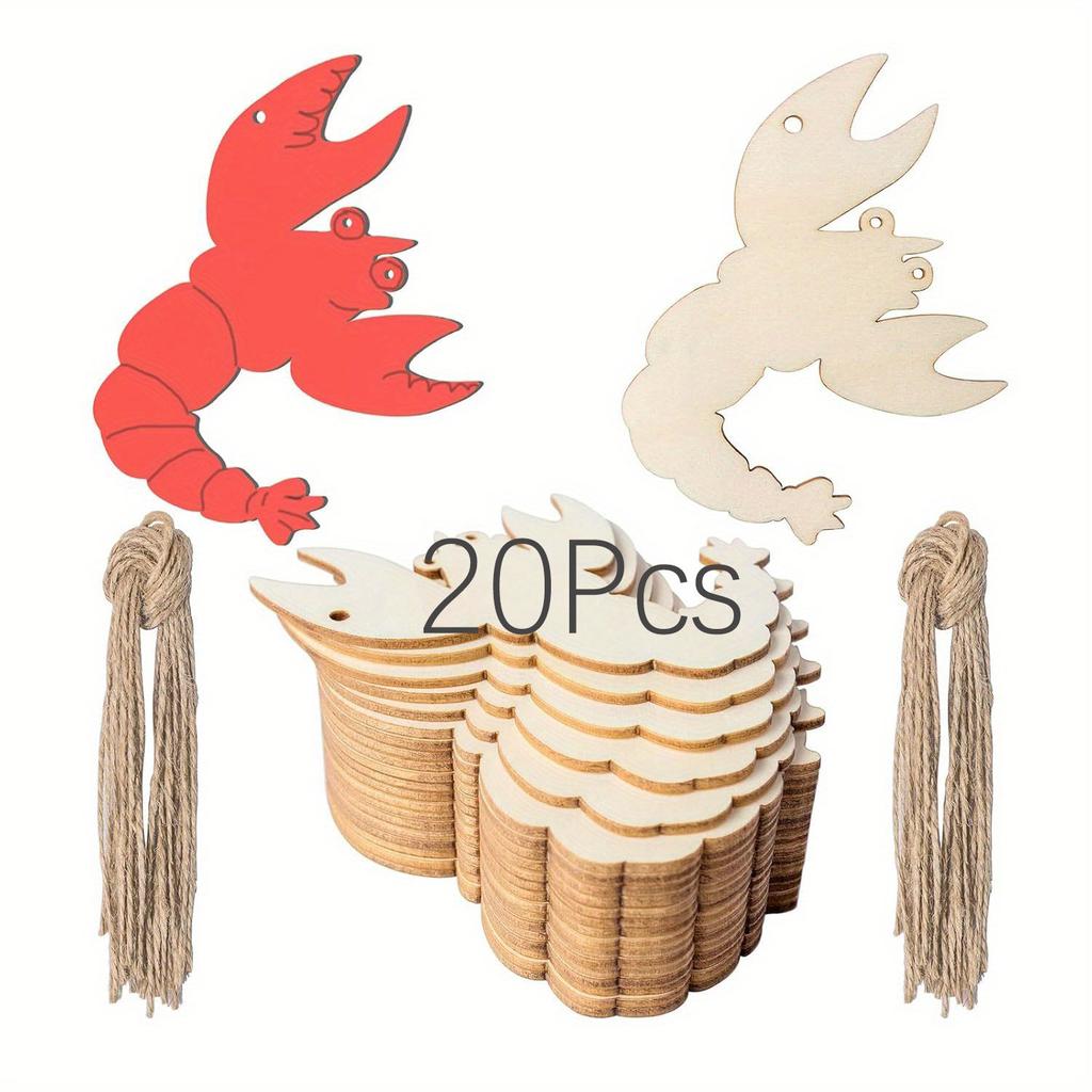 Crayfish Unfinished Crafts Wood Chip Decorations Suitable for Birthday Wedding Party Desktop Decoration DIY Painting Gifts