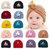 Children's Knitted Hat Autumn And Winter Warmth Flower Hat Infant Solid Color Baby Hat
