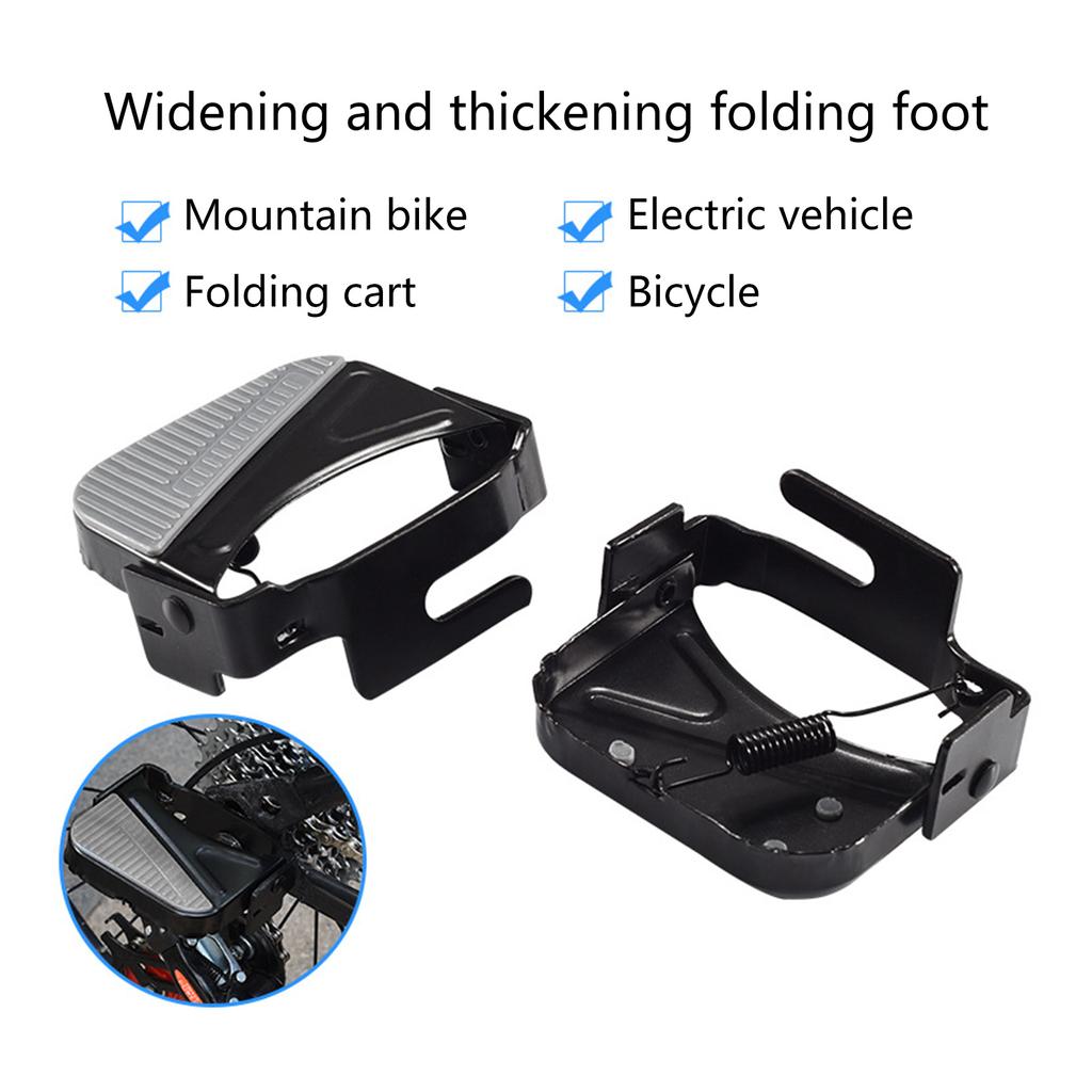 2 Pieces Anti-Slip Pegs Rear Feet Pedals, Universal Folding Bike Foot Plates Pedals Bicycles Footrests for Mountain Bike