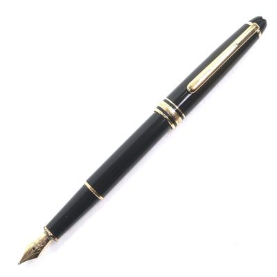 Очень хорошая перьевая ручка MONTBLANC Meisterstück Classic белая звезда Черное золото 14К Б/У