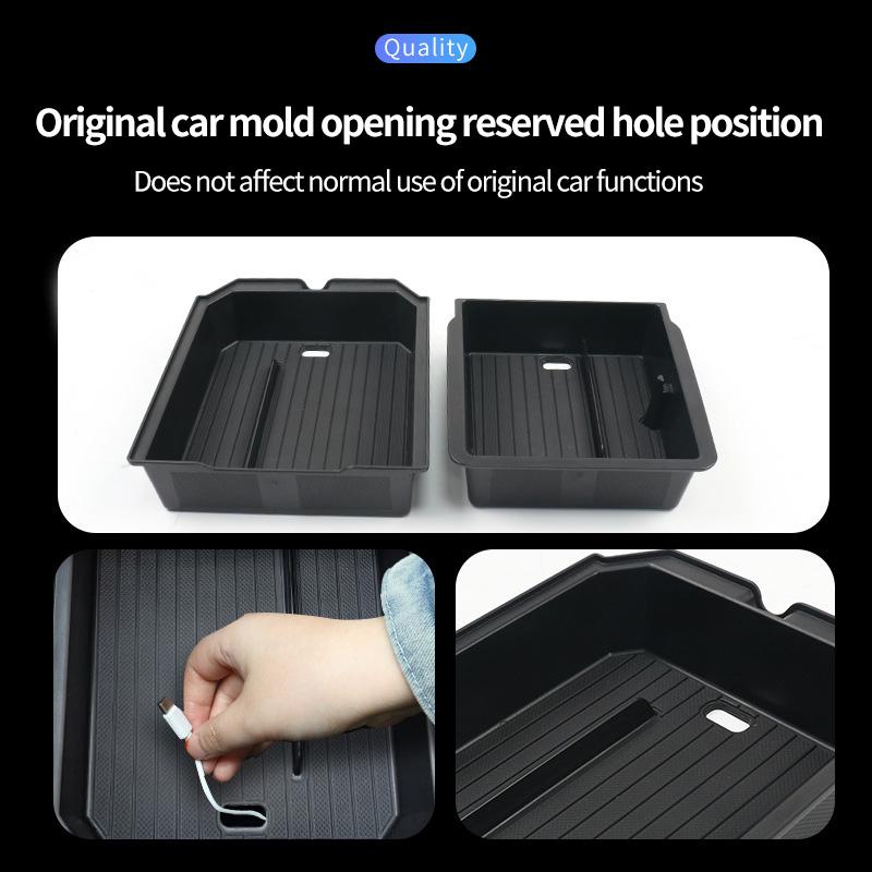 For Tesla New Model Y Juniper 2025 Launch Model 3 Highland 2024 Center Console & Armrest Storage Box Upper&Lower Silicone Pad