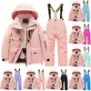 Children's Fashion Skiwear Set Boys' And Girls' Thickened Waterproof Warm Ski Suit Jacket And Trousers Outfit Set