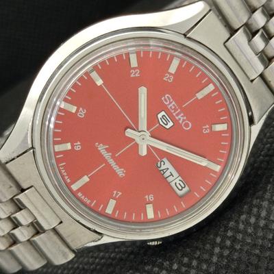 Б/У винтажные часы SEIKO 5 AUTOMATIC 6319A JAPAN MENS D/D RED 608d-a315619-2