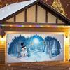 Winter Glacier Snowman Polymer Garage Door Sign -1 Durable and Easy to Hang Outdoor Festival Decoration