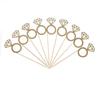 20pcs High Quality Birthday Craft Cake Decor Picks Cupcake Toppers Glitter Diamond Ring