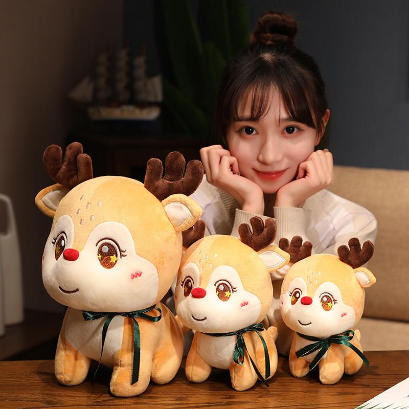 Творческий новогодний рождественский Санта олень плюшевая игрушка милый олень кукла мягкий комфорт праздничное украшение для мальчиков и девочек подарки