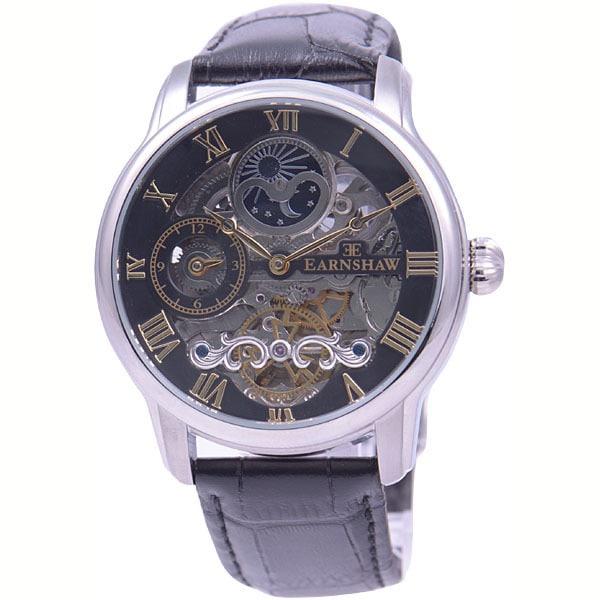 EARNSHAW LONGIT Series Men's Automatic Wrist Watch - Brown / Black / Gray / Silver ES-8006-02 ES-8006-04 ES-8006-09 ES-8006-07 ES-8006-11 Gift Casual