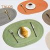 Woven Cotton Yarn Placemats Ellipse Design Minimalist Heat Resistant Wear-Resistant Table Protectors Dining Mats for Home Kitchen