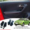 Идеальная посадка для Volkswagen VW Polo 2011 2012 2013 2014 2015 2016 Накладка-стикер на панель подлокотника двери салона автомобиля из ПУ-кожи