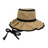 Базовый Энчи Флаттер Однотонный подбородок легко загорает плиссированный лен натуральный один размер подходит натуральная Шляпа, ремешок, складной, переносить, защита, шляпа, лента,
