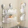 Bathroom Suction Cups Shelves Hole-free Wall Mounted Nail-free Storage Rack Restroom Toilet Bath Table Sanitary Room Supplies