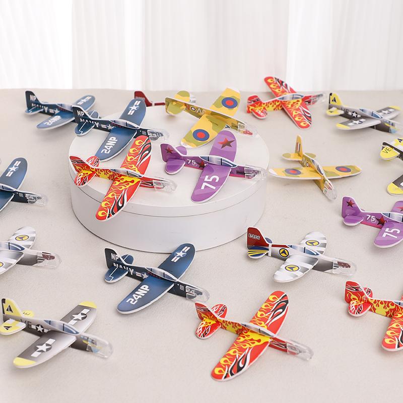 20Pcs Mini Hand Throw Airplane Kids Birthday Party Favors Goodie Pinata Fillers Toy DIY Assembled Foam Flying Planes School Gift