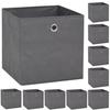 Storage Box - vidaXL - 10 Pcs - Non-woven Fabric - 32x32x32 Cm - Grey