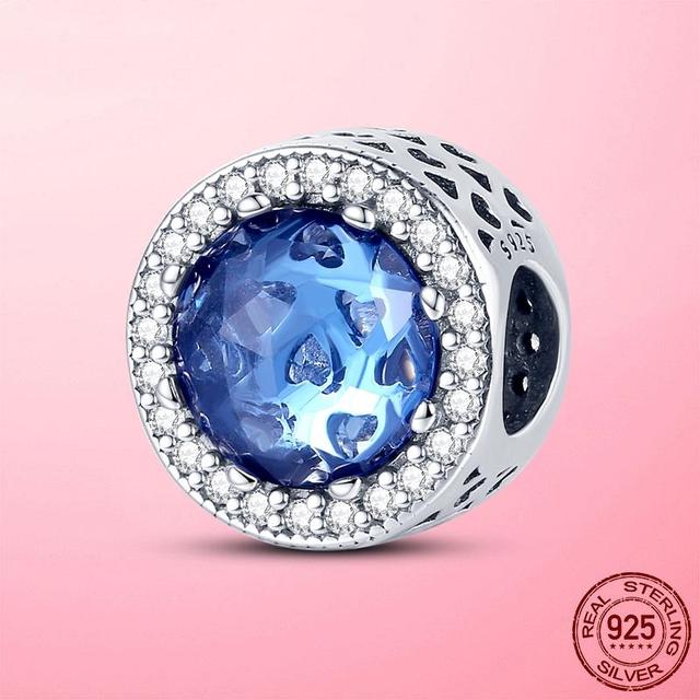 Бусины S925 925 пробы стерлингового серебра ослепительный циркон снежинка день рождения камень шарм подходит модный браслет серебро S925 изготовление ювелирных изделий