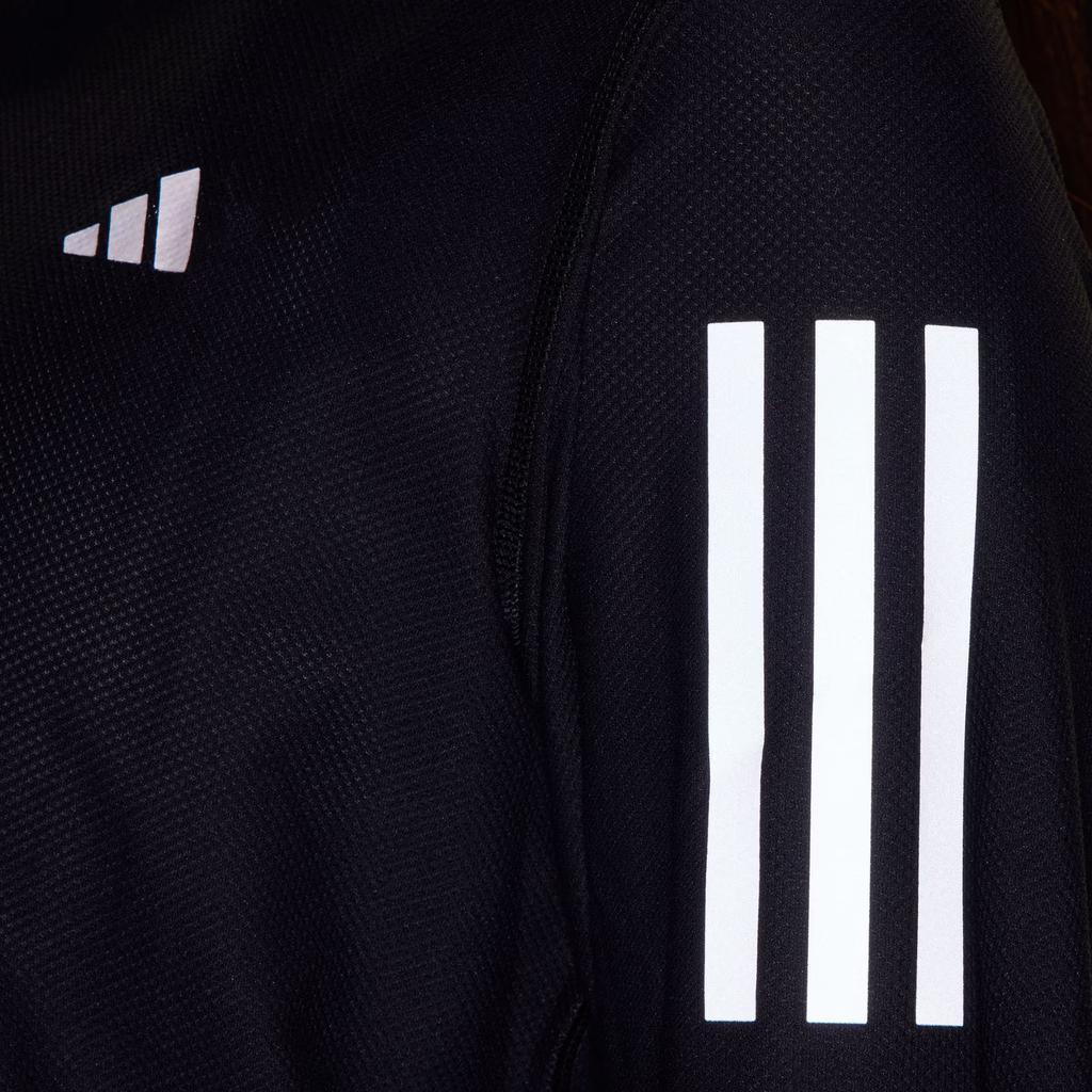 adidas Футболка с длинным рукавом Own The Run с полосатыми цветными блоками, женские топы, черный цвет IN1568