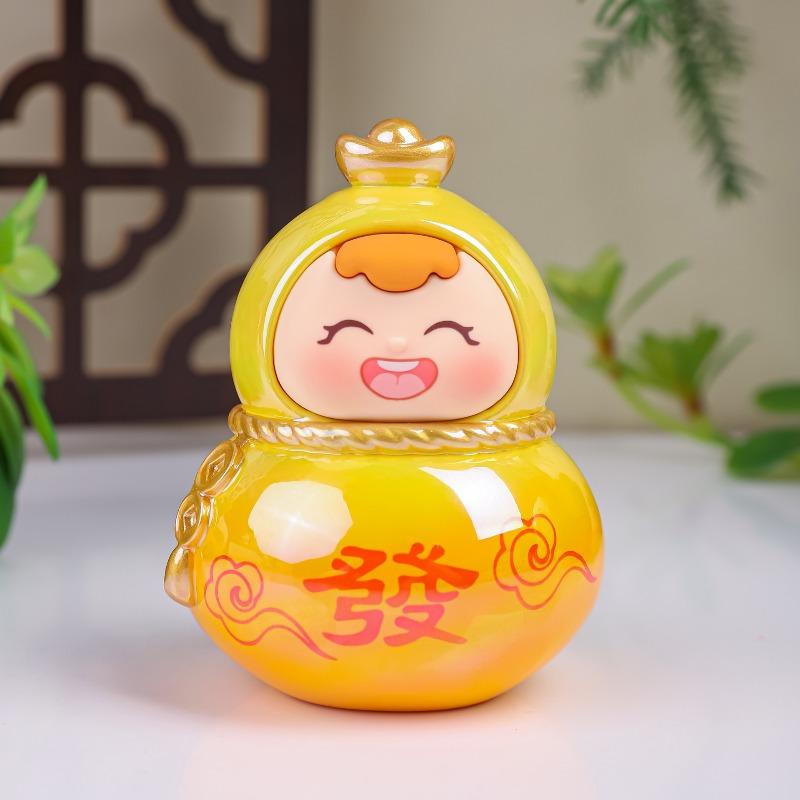 Милые маленькие фигурки тыквы-горлянки Фуси, подарки для украшения офисного стола, гальванизированные куклы, храмы