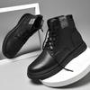 Модная мужская зимняя обувь из натуральной кожи высокого качества, черные мужские мотоботы, роскошный бренд, теплые ботильоны, панк-стиль, повседневная обувь
