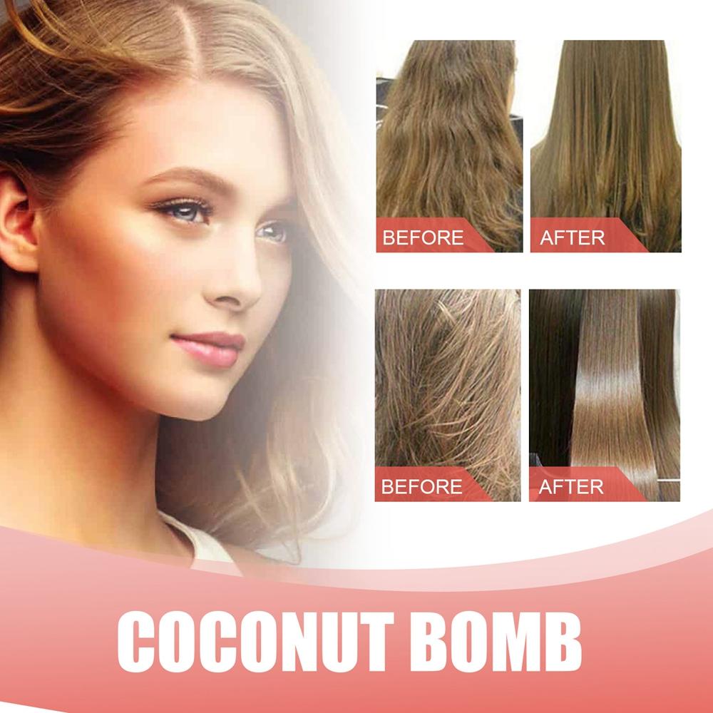 50g Coconut Bomb Hair Treatment Masks Root Strengthen Nourishing Light Smooth Dryness Cracked Improve Soft Bright Nutrients Care