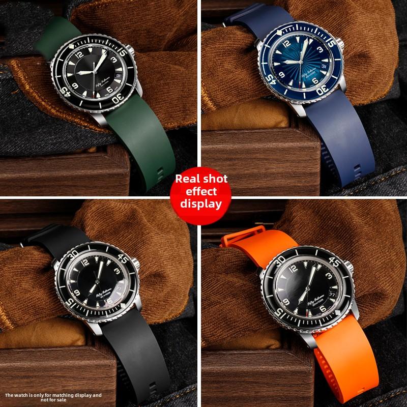20 мм 23 мм Резиновый Ремешок Для Blancpain Fifty fathoms 5000 5015 5066 5200 Быстросъемный Ремешок Для часов Для мужчин женщин универсальный Браслет