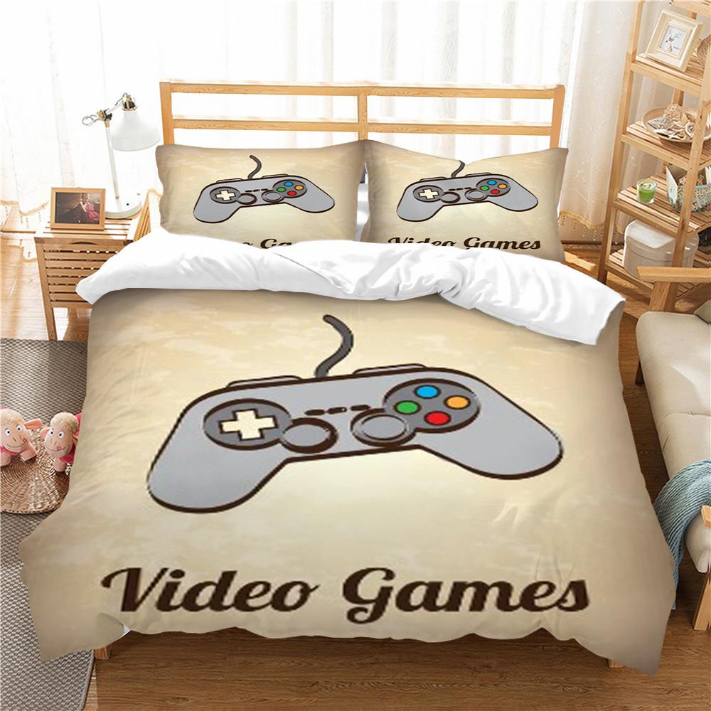 Fashion 3D Gamepad Bedding Suit Quilt Cover Bed Set Home Bedroom Bed Decor Microfiber Soft Pillowcase Kids Gift