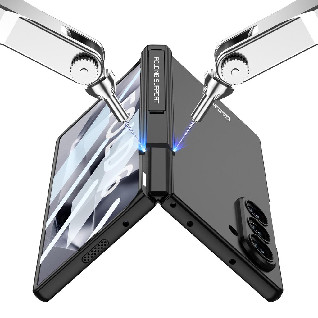Магнитный шарнирный защитный жесткий чехол для телефона Samsung Galaxy Z Fold 6, противоударный чехол с кронштейном для защиты экрана