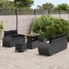 Garden Sofa Set 8 pcs Black Poly Rattan