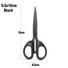 12см 14см 16см 19см Чисто черные ножницы из нержавеющей стали Инструмент для резки бумаги для DIY, рукоделия и искусства Канцелярские ножницы для офиса и школы