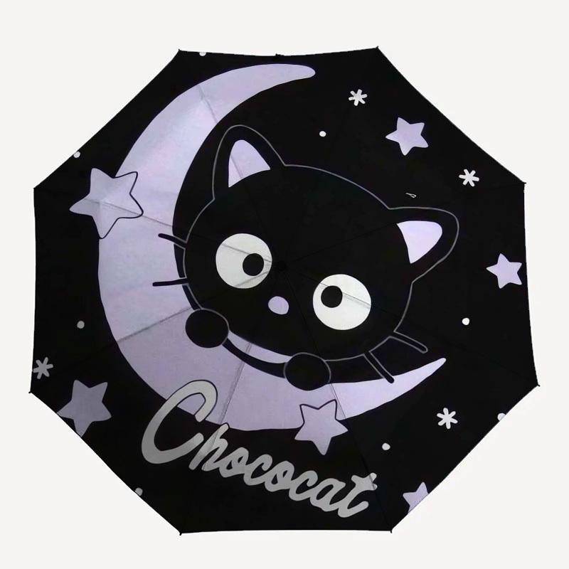 1 шт. Зонт Chococat с пластиковой ручкой, Компактный и стильный, Подходит для всех сезонов, Для дома, путешествий, улицы N227