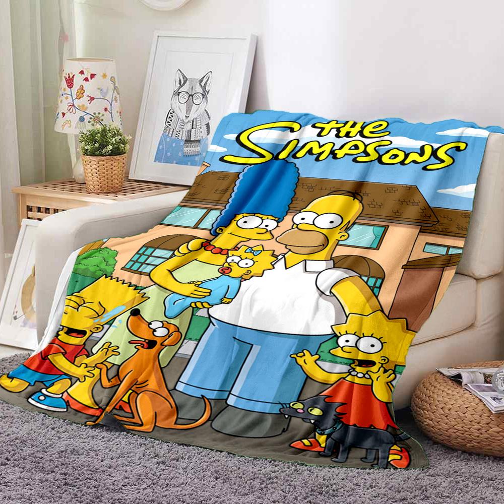 Simpsons Family Flannel Blanket Throw Blanket Soft Warm Sofa Bed Camping Car home Decor Unique Christmas Gift C930349