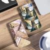 Текстура голубого мрамора Для Samsung A 01 52S A04 A05S A10 A12 A13 22 23 24 36 42 M02 Note 10 20Ultra 8 9 Золотой стеклянный чехол для телефона