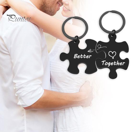 2 шт пара брелок ожерелье вместе лучше головоломка из нержавеющей стали DIY брелок для ключей держатель рюкзак кулон орнамент подарок парню и подруге