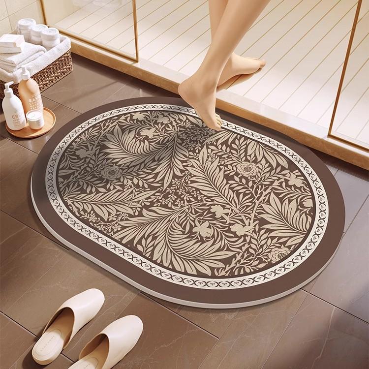Cartoon hard diatom mud floor mat bathroom suction board non-slip quick-drying mat toilet door toilet floor mat foot mat