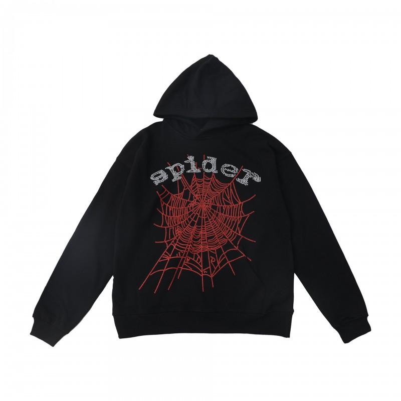 Mens Spiderweb Print Hooded Sweatshirt Casual Jogger Pants Set - Loose Fit Cotton Blend Streetwear Teens