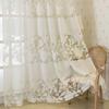 American White Rose Hollow Flower Transparent Curtain Bedroom Living Room Balcony Curtain