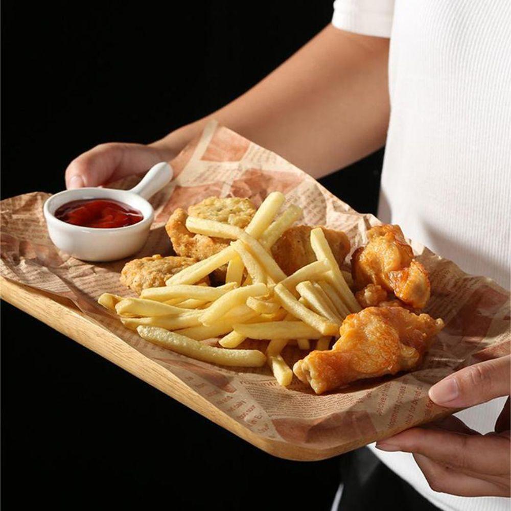 100Pcs Old Newspaper Style Fried Food Paper Food Wrapping Sandwich Packaging Paper Baking Use