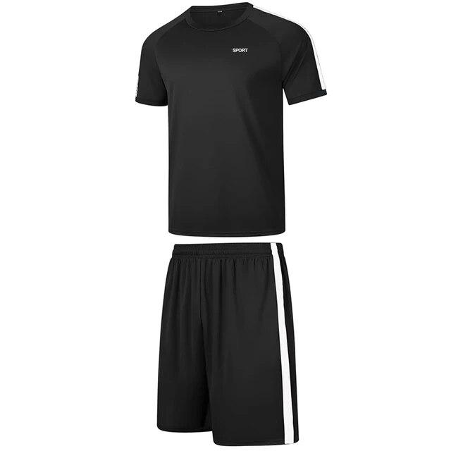 Мужской комплект летней спортивной одежды, комплект спортивной футболки и шорт, повседневные спортивные шорты с короткими рукавами, костюм, одежда для волейбола и бадминтона