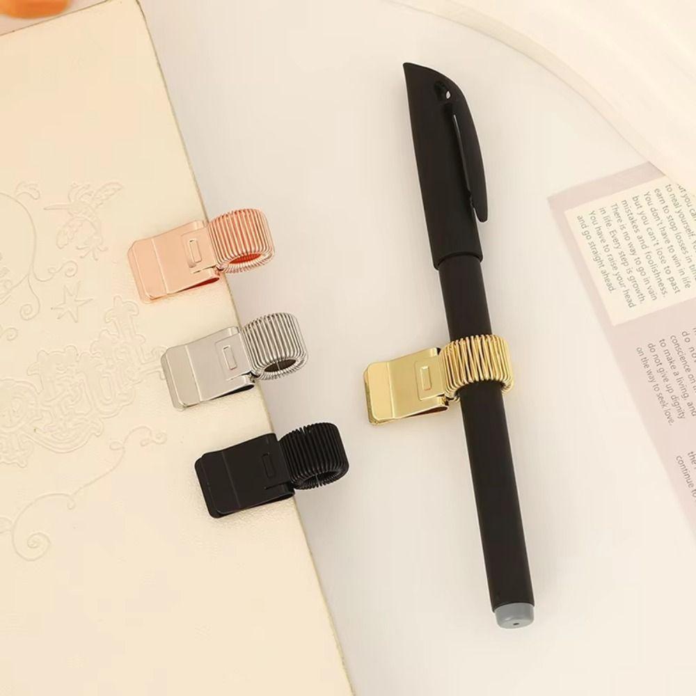 Creative Spring Pen Clip Retro Notebook Pen Holder Pen Clip With Spring Student Use