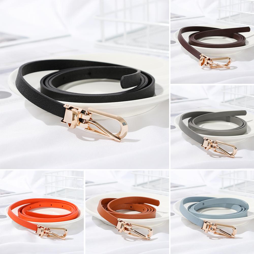 Girls Graceful Candy Color Adjustable Belt Dress Strap Faux Leather Belts Thin Skinny Waistband