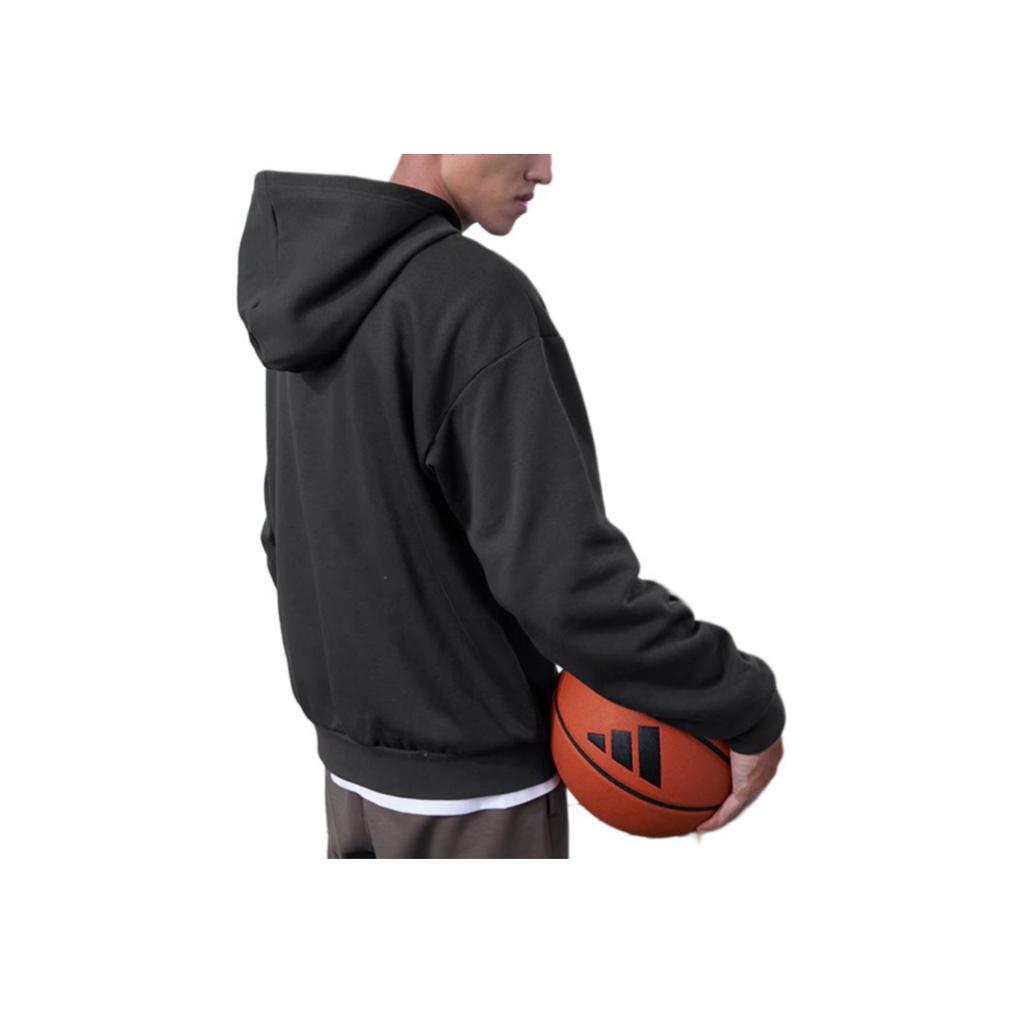 adidas Толстовка с капюшоном Legends Solid Color Logo с длинным рукавом и капюшоном Мужские толстовки Carbon-Black IL2313